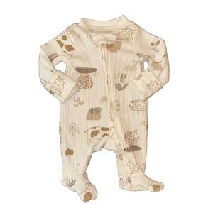 Carters Preemie Baby Boy Girl Unisex Sleeper 2 Way Zipper Outfit Farm Animal Cow